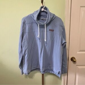 Vineyard Vines sweatshirt garment dyed relaxed funnel neck Blue Large